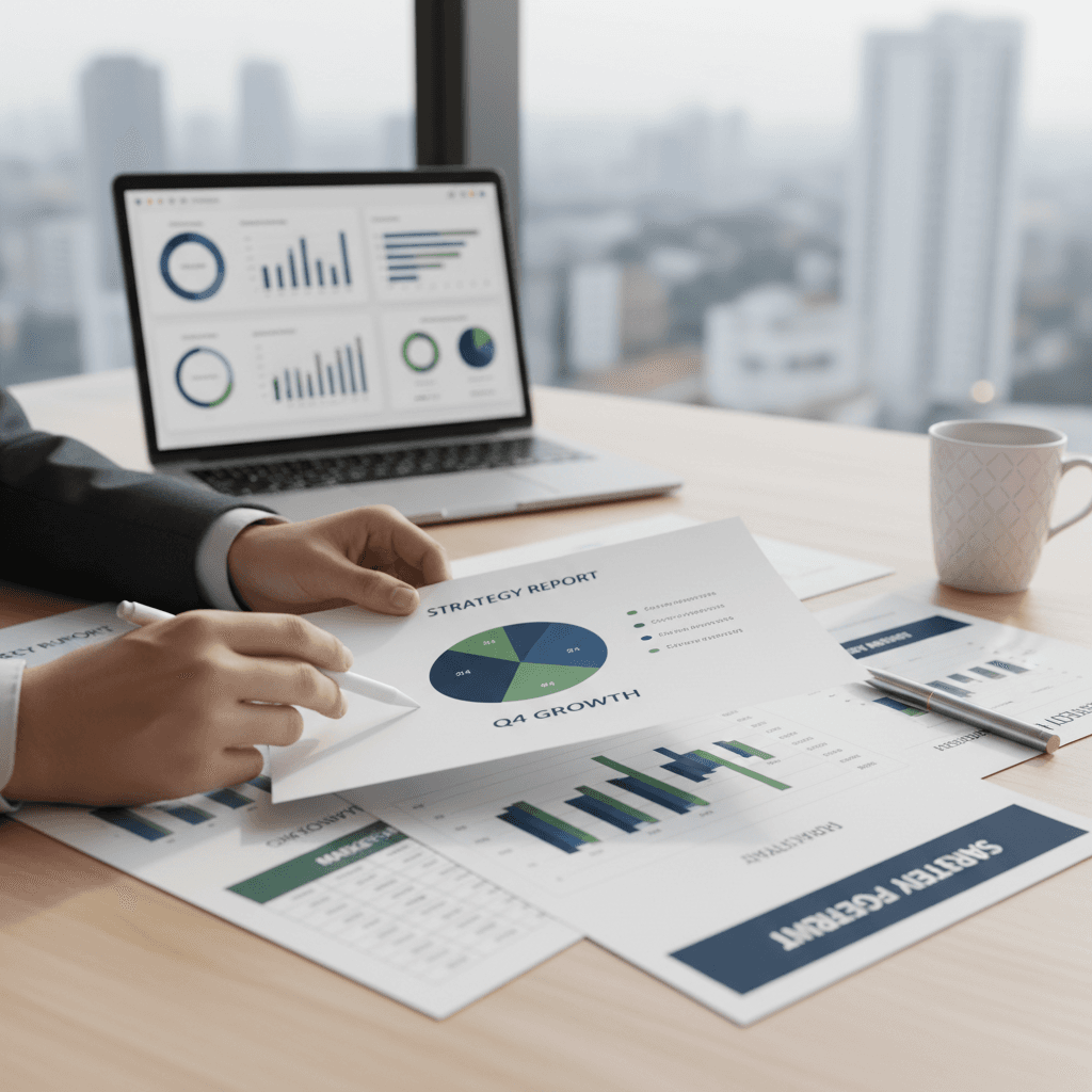 Financial consultant reviewing EB-5 investment documents